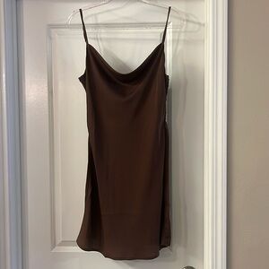 Brown Silky Dress